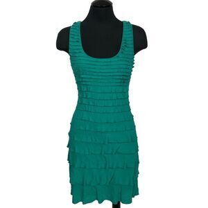 Studio M Layered Teal Bodycon Mini Dress - Women’s XS